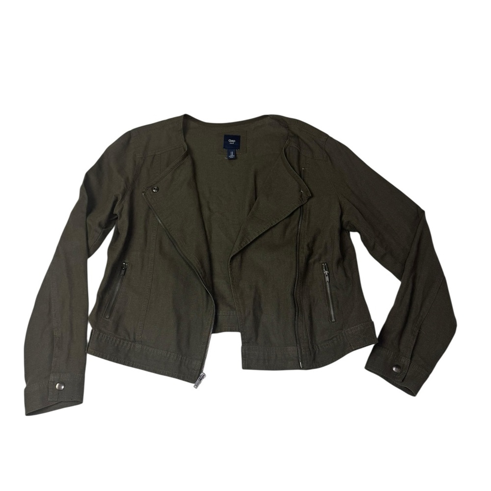 Gap Olive Green‎ Moto Jacket - Size Medium